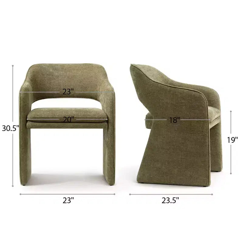 Chaises de salle à manger modernes 8 pièces, sièges de cuisine entièrement rembourrés en tissu, chaises de salle à manger avec accoudoir intégré et design des pieds - Panipeachy