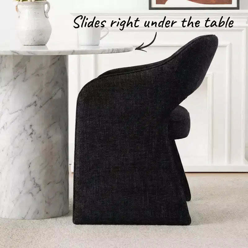 Chaises de salle à manger modernes 8 pièces, sièges de cuisine entièrement rembourrés en tissu, chaises de salle à manger avec accoudoir intégré et design des pieds - Panipeachy