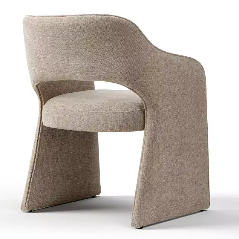 Lot de 4 chaises de cuisine modernes, chaises de salle à manger entièrement rembourrées en tissu avec accoudoirs intégrés, chaises avec accoudoirs pour cuisine-Panipeachy