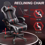 Fauteuil de bureau exécutif en cuir KERDOM, Fauteuil de bureau ergonomique à dossier haut avec support lombaire et accoudoirs rembourrés