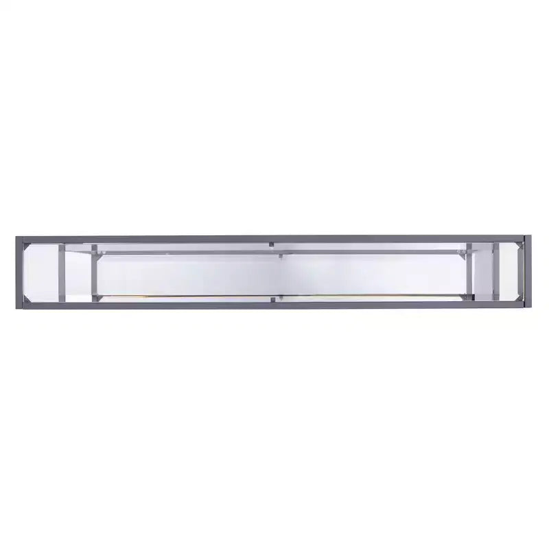 Console de rangement au sol HomeRoots 56 en verre miroir transparent et argenté