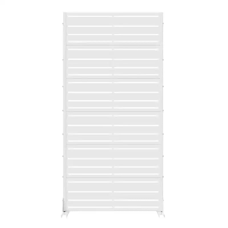 MAYEERTY Benjamin Paravent large-étroit persienné en acier galvanisé blanc, 72x35x16, 6 panneaux Paravent d'intérieur moderne