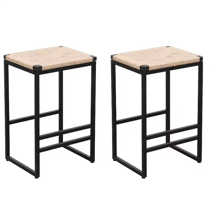 Tabourets de bar modernes en métal GDFStudio Marner, lot de 2