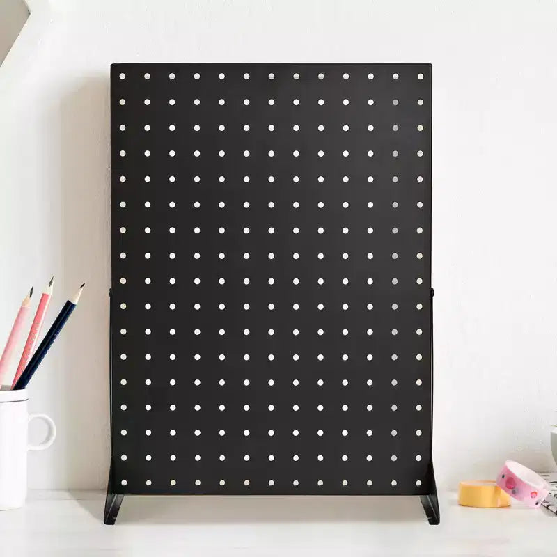 VEVOR Présentoir perforé, Présentoir perforé de table, Organisateur de rangement pour accessoires, Panneau perforé en acier laminé à froid épaissi, Noir, 4 pièces