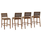 Tabourets de bar rembourrés en similicuir en bois d'hévéa contemporains Christopher Knight Home Audrey (Lot de 4)