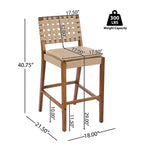 Tabourets de bar rembourrés en similicuir en bois d'hévéa contemporains Christopher Knight Home Audrey (Lot de 4)
