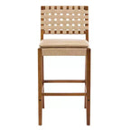 Tabourets de bar rembourrés en similicuir en bois d'hévéa contemporains Christopher Knight Home Audrey (Lot de 4)