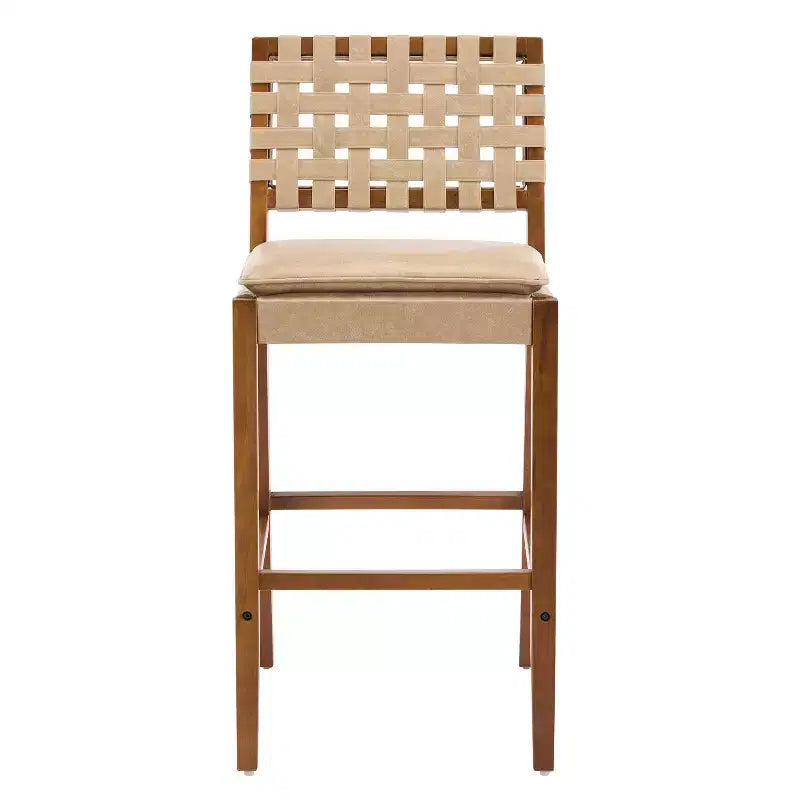Tabourets de bar rembourrés en similicuir en bois d'hévéa contemporains Christopher Knight Home Audrey (Lot de 4)