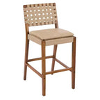 Tabourets de bar rembourrés en similicuir en bois d'hévéa contemporains Christopher Knight Home Audrey (Lot de 4)