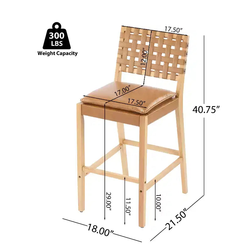 Tabourets de bar rembourrés en similicuir en bois d'hévéa contemporains Christopher Knight Home Audrey (Lot de 4)