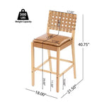 Tabourets de bar rembourrés en similicuir en bois d'hévéa contemporains Christopher Knight Home Audrey (Lot de 4)