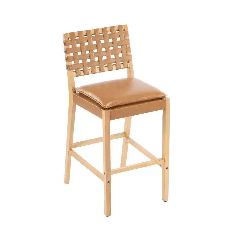 Tabourets de bar rembourrés en similicuir en bois d'hévéa contemporains Christopher Knight Home Audrey (Lot de 4)