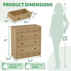 Commode à 3 tiroirs cannelés de 80 cm de large, Table de chevet et meuble de rangement en bois modernes, Commode pour chambre à coucher, chambre d'enfant, couloir et salon
