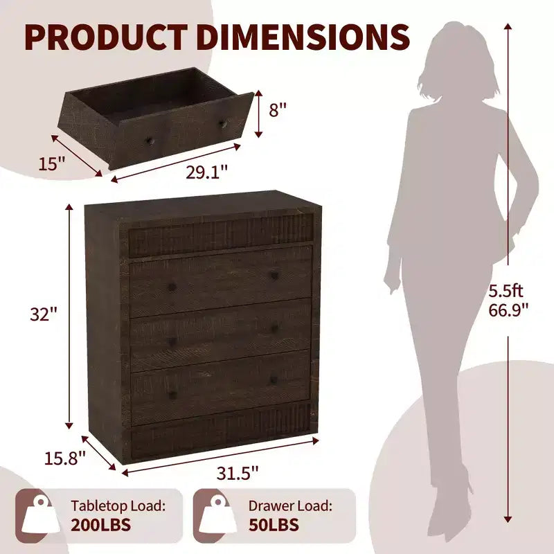 Commode à 3 tiroirs cannelés de 80 cm de large, Table de chevet et meuble de rangement en bois modernes, Commode pour chambre à coucher, chambre d'enfant, couloir et salon