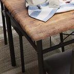 Ensemble table à manger et 4 chaises, table de cuisine et chaises rembourrées, ensemble de salle à manger compact pour appartement et petit espace, montage facile, marron rustique