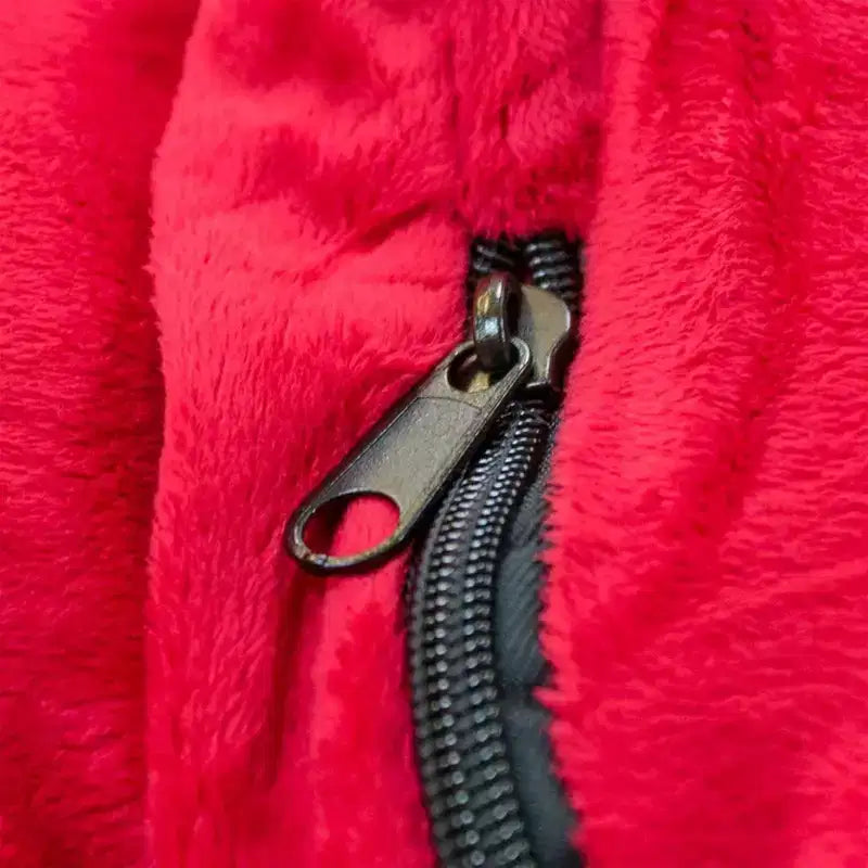 Pouf géant Ultimate Sack, canapé deux places confortable d'intérieur, en fausse fourrure rouge