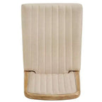 Chaise de salle à manger Fuske Wood Finish Cream Fabric Channel Stitching (Lot de 2) - iNSPIREQ