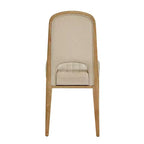 Chaise de salle à manger Fuske Wood Finish Cream Fabric Channel Stitching (Lot de 2) - iNSPIREQ