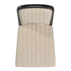 Chaise de salle à manger Fuske Wood Finish Cream Fabric Channel Stitching (Lot de 2) - iNSPIREQ