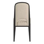 Chaise de salle à manger Fuske Wood Finish Cream Fabric Channel Stitching (Lot de 2) - iNSPIREQ