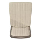 Chaise de salle à manger Fuske Wood Finish Cream Fabric Channel Stitching (Lot de 2) - iNSPIREQ