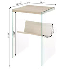 Table d'appoint rectangulaire en verre HomeStock, 1 pièce