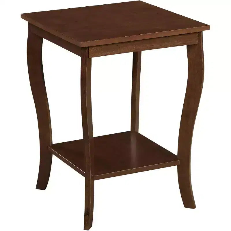 HomeStock Table d'appoint carrée en bois, plateau 1 pièce