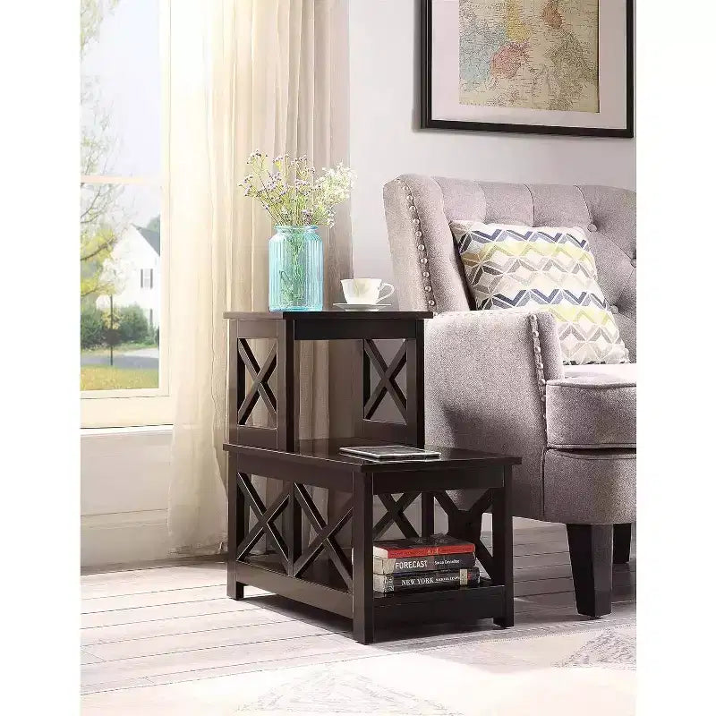 HomeStock Table d'appoint rectangulaire en bois 1 pièce