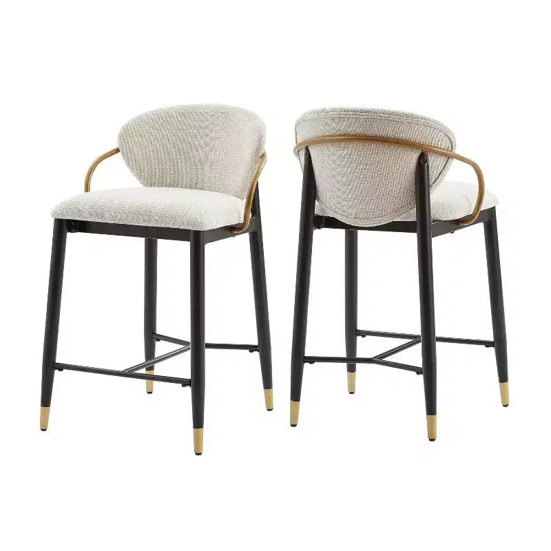 Christopher Knight Home Anan Tabourets de comptoir rembourrés en métal moderne (lot de 2)