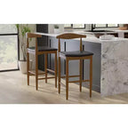 Tabouret de bar Angela Mid Century Modern en similicuir, entièrement assemblé