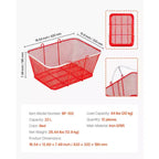Paniers de courses VEVOR, 12 PCS, 22L, paniers d'épicerie empilables en métal avec poignées, structure en maille dense, supporte jusqu'à 20 kg, portables pour l'épicerie, rouges