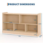 Organisateur de rangement de jouets en bois, rangement à 5 compartiments pour salle de classe pour organiser livres et jouets, étagère simple pour salle de jeux