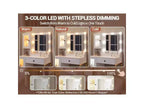 Coiffeuse avec miroir et lumières, Coiffeuse avec station de recharge, Coiffeuse en bois avec lumières RVB pour chambre à coucher, pour filles