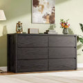 6-Drawer Wide Wood Dresser - Handle-Free Modern Storage Cabinet for Bedroom, Living Room, Hallway & Entryway, Large Chest of Drawers