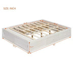 Luxystar Lit plateforme moderne Queen avec 4 tiroirs et rangement intégré au pied de lit
