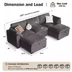Canapé d'angle modulable Dyonery Oversized Cloud pour salon, canapé confortable en duvet à assise large et profonde, cadre en bois massif, assemblage sans outils