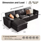 Canapé d'angle modulable Dyonery Oversized Cloud pour salon, canapé confortable en duvet à assise large et profonde, cadre en bois massif, assemblage sans outils