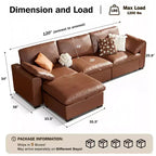 Canapé d'angle modulable Dyonery Oversized Cloud pour salon, canapé confortable en duvet à assise large et profonde, cadre en bois massif, assemblage sans outils