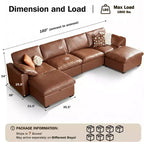 Canapé d'angle modulable Dyonery Oversized Cloud pour salon, canapé confortable en duvet à assise large et profonde, cadre en bois massif, assemblage sans outils