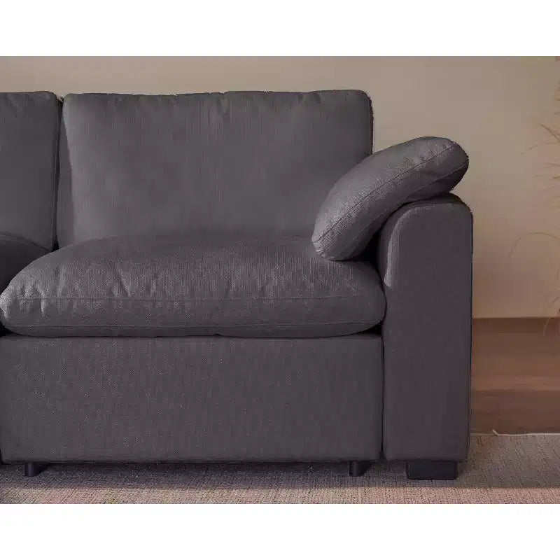 Canapé d'angle modulable Dyonery Oversized Cloud pour salon, canapé confortable en duvet à assise large et profonde, cadre en bois massif, assemblage sans outils