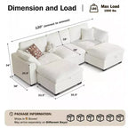 Canapé d'angle modulable Dyonery Oversized Cloud pour salon, canapé confortable en duvet à assise large et profonde, cadre en bois massif, assemblage sans outils
