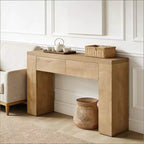 Console GDFStudio Bristol de 63 pouces en grain de bois avec tiroirs cachés