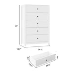 Commode de rangement à 5 tiroirs en bois pour chambre à coucher, commode moderne et simple avec tiroirs profonds pour salon, couloir, entrée