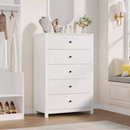 Commode de rangement à 5 tiroirs en bois pour chambre à coucher, commode moderne et simple avec tiroirs profonds pour salon, couloir, entrée