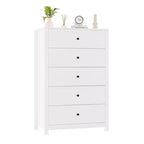 Commode de rangement à 5 tiroirs en bois pour chambre à coucher, commode moderne et simple avec tiroirs profonds pour salon, couloir, entrée
