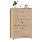 Commode de rangement à 5 tiroirs en bois pour chambre à coucher, commode moderne et simple avec tiroirs profonds pour salon, couloir, entrée