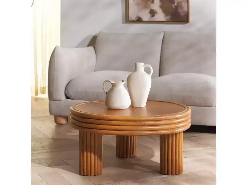 Table basse ronde en rotin Bayard - CWK3008 - Naturel - Safavieh Couture