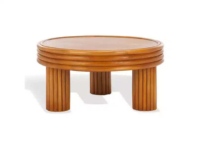 Table basse ronde en rotin Bayard - CWK3008 - Naturel - Safavieh Couture