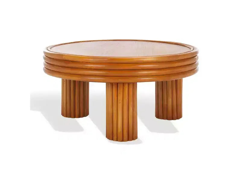 Table basse ronde en rotin Bayard - CWK3008 - Naturel - Safavieh Couture