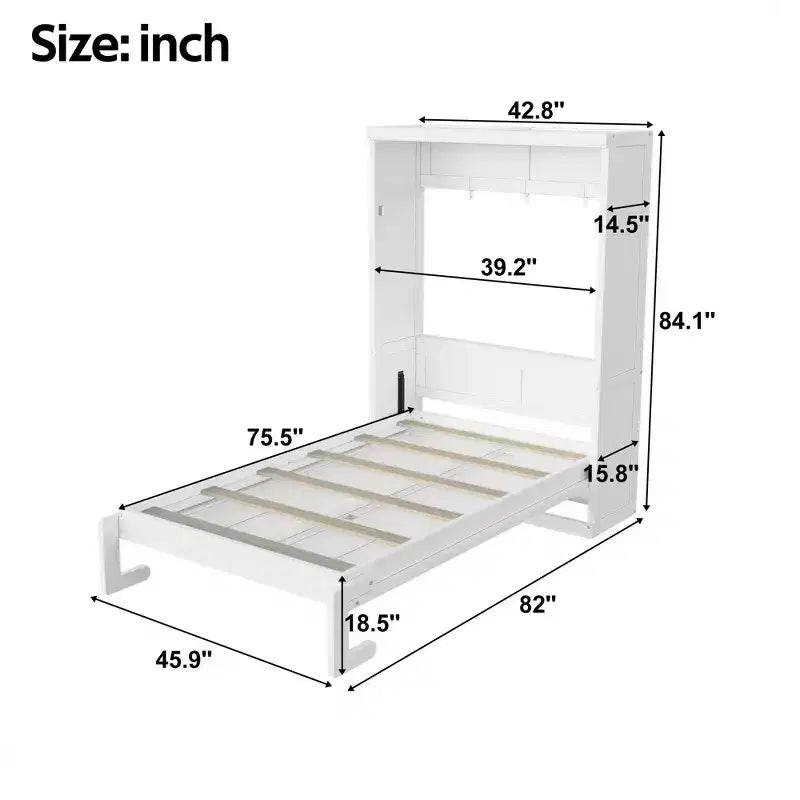 Lit escamotable Polibi avec armoire pliante